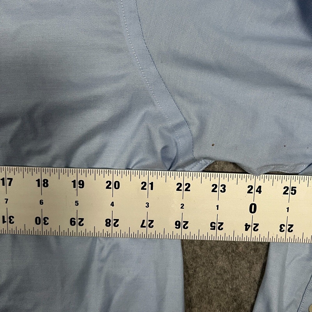 Kenneth Cole Awear-Tech Men's Button Up Shirt Size 17 Blue Slim Fit Long Sleeve - Picture 5 of 6